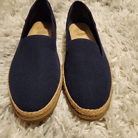 Dr Scholls Woman's Size 9.5M slip-on navy blue canvas espiradrille shoes NWOT - Picture 4 of 10